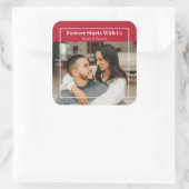 Aangepaste foto- en tekst romantisch cadeau - Gepe Vierkante Sticker (Tas)