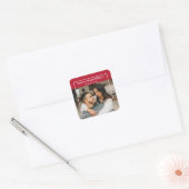 Aangepaste foto- en tekst romantisch cadeau - Gepe Vierkante Sticker (Envelop)