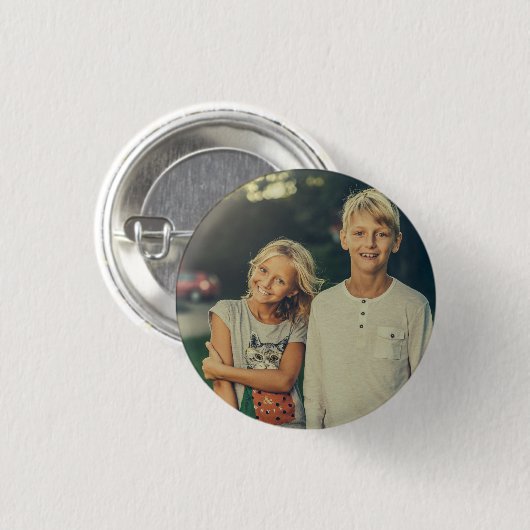 Aangepaste foto en tekst ronde button 3,2 cm (Voorkant /achterkant)