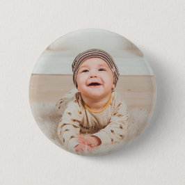Aangepaste foto en tekst ronde button 5,7 cm