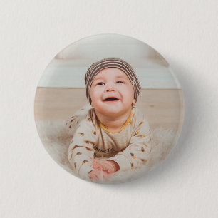 Aangepaste foto en tekst ronde button 5,7 cm