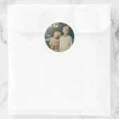 Aangepaste foto en tekst ronde sticker (Tas)