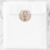 Aangepaste foto en tekst ronde sticker (Tas)