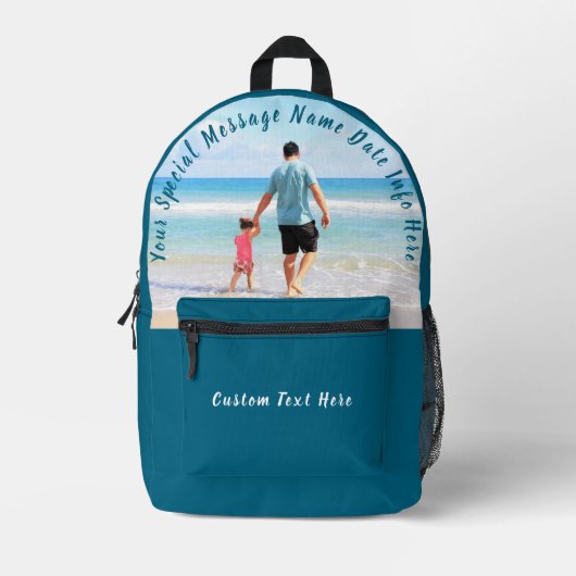 Aangepaste foto en tekst rugzak uw eigen ontwerp (Voorkant)