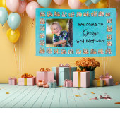 Aangepaste Foto en Tekst Schattigee Partij Dieren  Spandoek