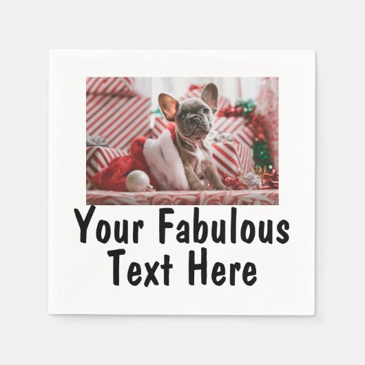 Aangepaste foto en tekst servet (Voorkant)