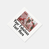 Aangepaste foto en tekst servet (Hoek)