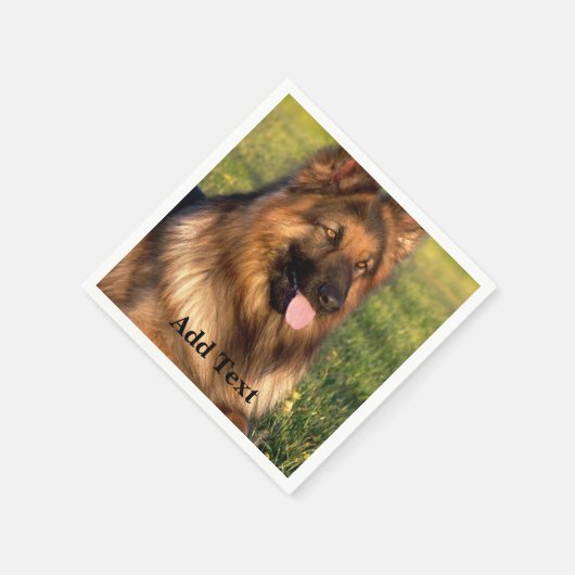 Aangepaste foto en tekst servet (Hoek)