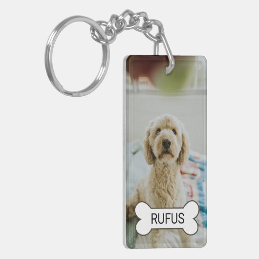 Aangepaste foto en tekst sleutelhanger (Voorkant Links)