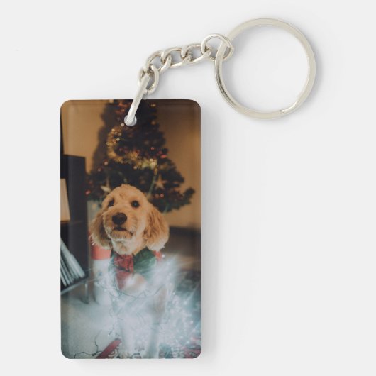 Aangepaste foto en tekst sleutelhanger (achterkant)