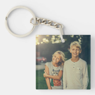 Aangepaste foto en tekst sleutelhanger