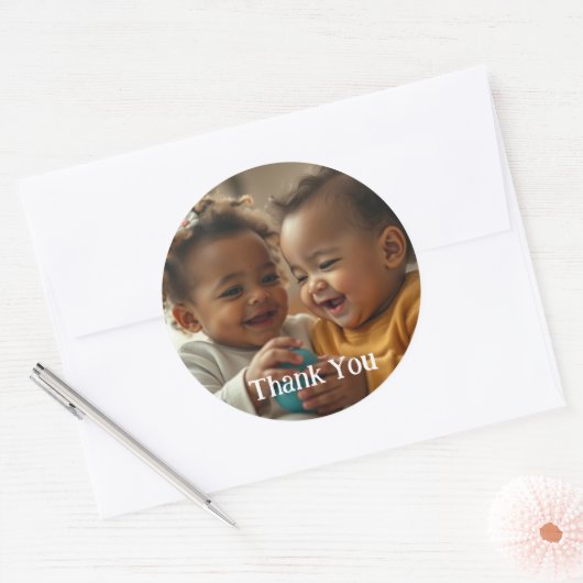 Aangepaste Foto en Tekst Sticker (Envelop)