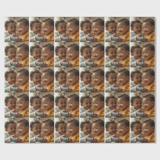 Aangepaste Foto en Tekst Sticker Cadeaupapier (Vlak)