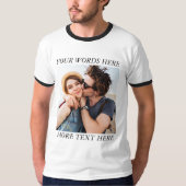 Aangepaste foto en tekst t-shirt (Voorkant)