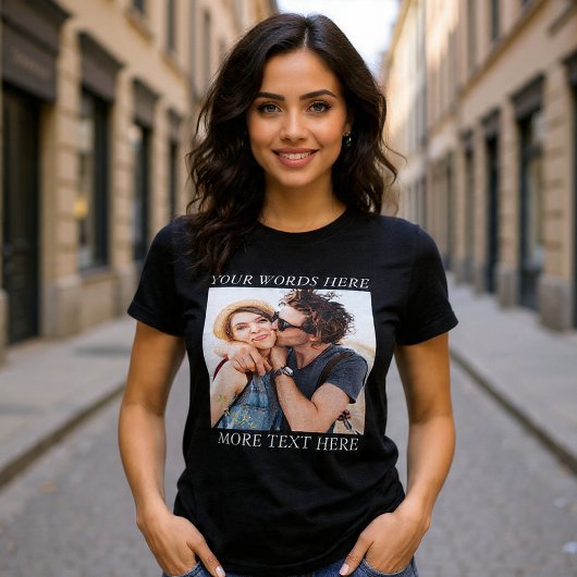 Aangepaste foto en tekst t-shirt