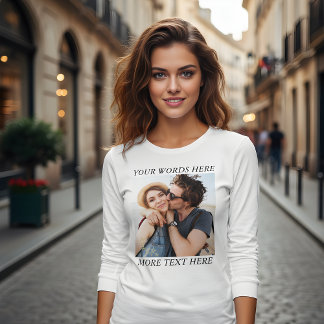 Aangepaste foto en tekst t-shirt