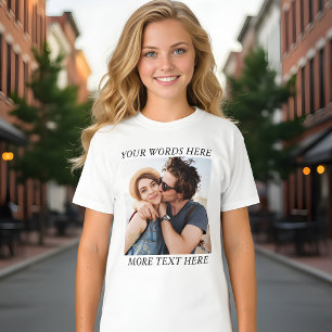 Aangepaste foto en tekst t-shirt