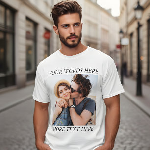 Aangepaste foto en tekst t-shirt
