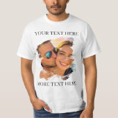 Aangepaste foto en tekst t-shirt (Voorkant)