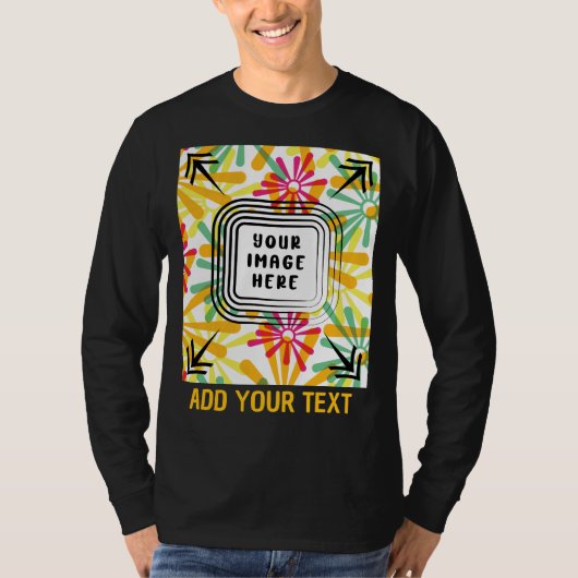 Aangepaste foto en tekst toevoegen t-shirt (Voorkant)