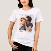 Aangepaste foto en tekst Tri-Blend shirt (Voorkant)