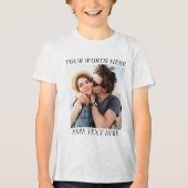 Aangepaste foto en tekst Tri-Blend shirt (Voorkant)