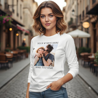Aangepaste foto en tekst Tri-Blend shirt