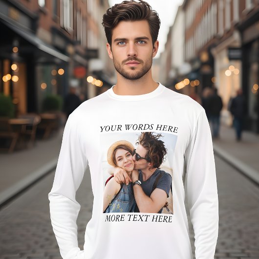 Aangepaste foto en tekst Tri-Blend shirt