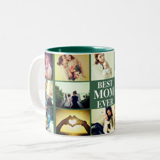 Aangepaste foto en tekst tweekleurige koffiemok (Voorkant links)