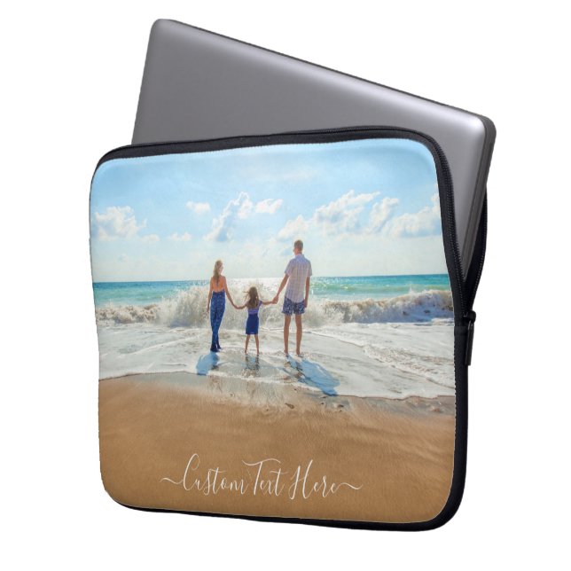 Aangepaste foto en tekst - Uniek eigen ontwerp -   Laptop Sleeve (Voorkant Links)
