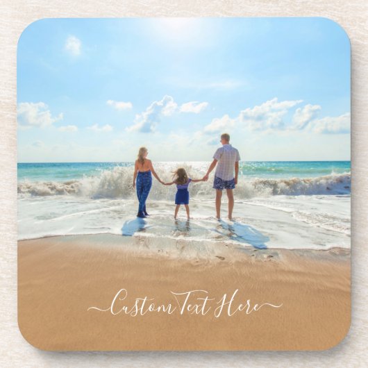 Aangepaste foto en tekst - Uniek uw eigen ontwerp Bier Onderzetter (Voorkant)