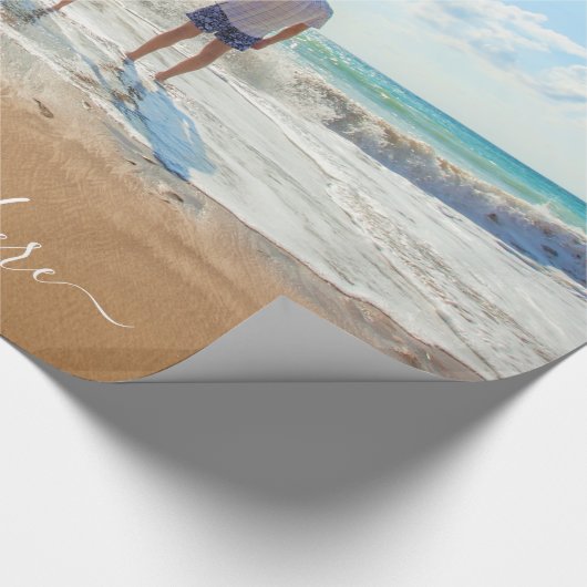 Aangepaste foto en tekst - Uniek uw eigen ontwerp Cadeaupapier (Hoek)