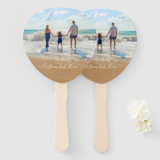 Aangepaste foto en tekst - Uniek uw eigen ontwerp Handwaaier (Voorkant en achterkant)