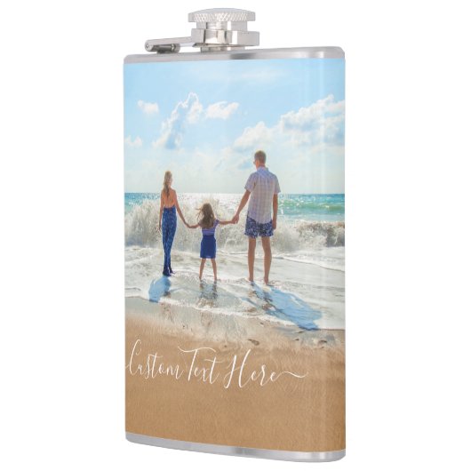 Aangepaste foto en tekst - Uniek uw eigen ontwerp  Heupfles (Links)