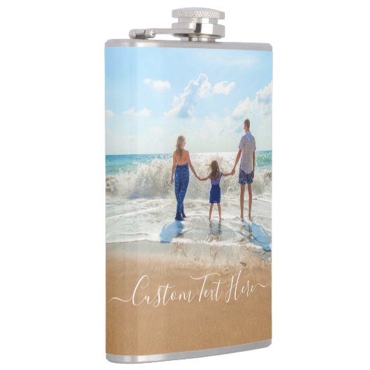 Aangepaste foto en tekst - Uniek uw eigen ontwerp  Heupfles (Rechts)