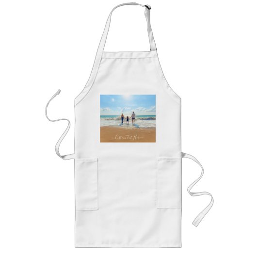 Aangepaste foto en tekst - Uniek uw eigen ontwerp Lang Schort (Voorkant)