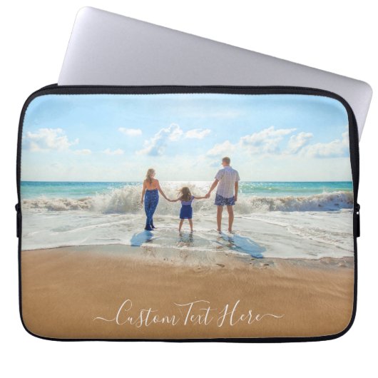 Aangepaste foto en tekst - Uniek uw eigen ontwerp  Laptop Sleeve (Voorkant)