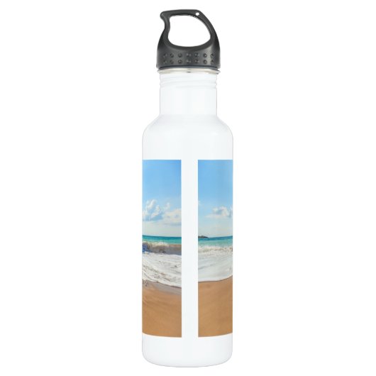 Aangepaste foto en tekst - Uniek uw eigen ontwerp  Waterfles (Achterkant)