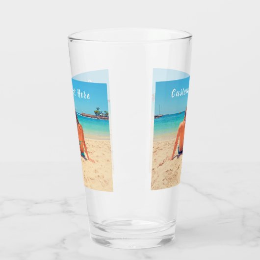 Aangepaste foto en tekst uw eigen design glas (Links)