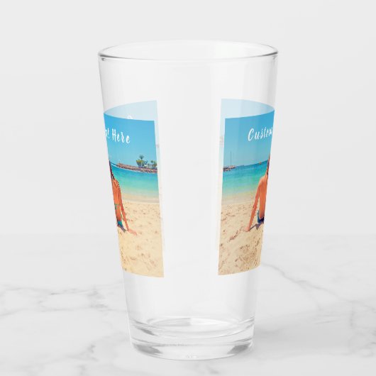 Aangepaste foto en tekst uw eigen design glas (Rechts)