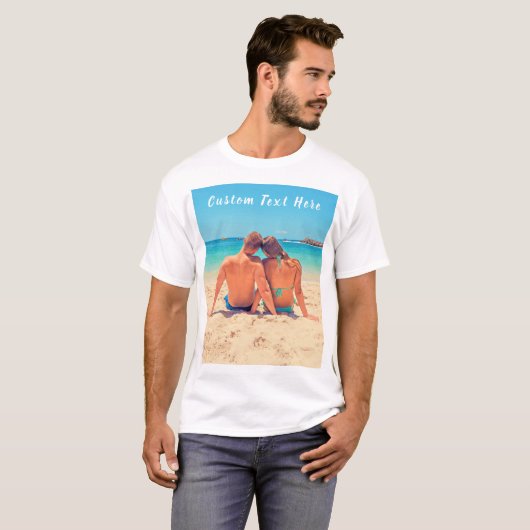 Aangepaste foto en tekst - uw eigen ontwerp aanpas t-shirt (Voorkant volledig)