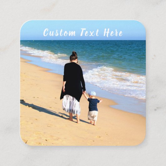 Aangepaste foto en tekst - Uw eigen ontwerp - Best Vierkante Visitekaartje (Achterkant)