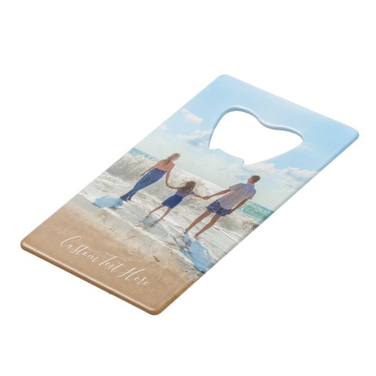 Aangepaste foto en tekst - Uw eigen ontwerp - Fami Creditkaart Flessenopener (Voorkant Gekanteld)