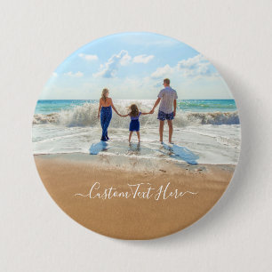 Aangepaste foto en tekst - Uw eigen ontwerp - Fami Ronde Button 7,6 Cm