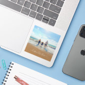Aangepaste foto en tekst - Uw eigen ontwerp - Fami Sticker (Laptop met iPhone)