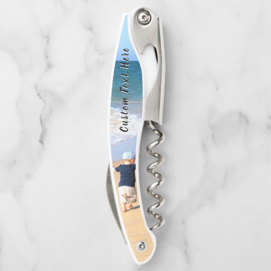 Aangepaste foto en tekst - Uw eigen ontwerp Kurkentrekker (Achterkant)