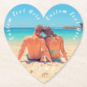 Aangepaste foto en tekst - Uw eigen ontwerp - Lief Kartonnen Onderzetters