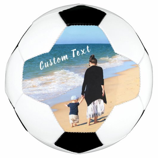 Aangepaste foto en tekst - uw eigen ontwerp - met  voetbal (Voorkant)