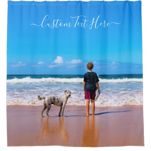Aangepaste foto en tekst - Uw eigen ontwerp - Mijn Douchegordijn (Voorkant)