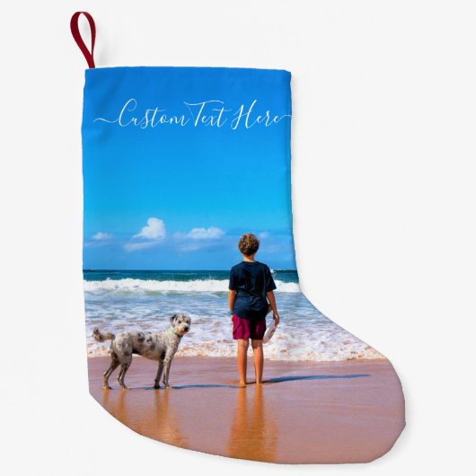 Aangepaste foto en tekst - Uw eigen ontwerp - Mijn Kleine Kerstsok (Voorkant)